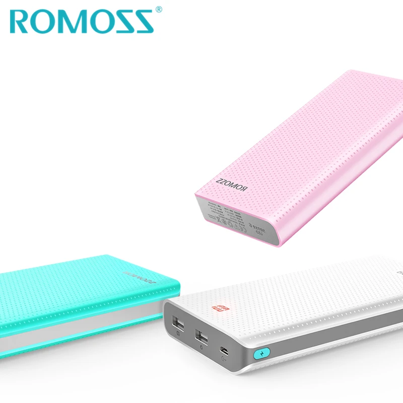 ROMOSS power bank 20000mAh Sense6 светодиодный резервный аккумулятор 18650 power Bank Box Внешнее зарядное устройство для телефона со скрытым светодиодный