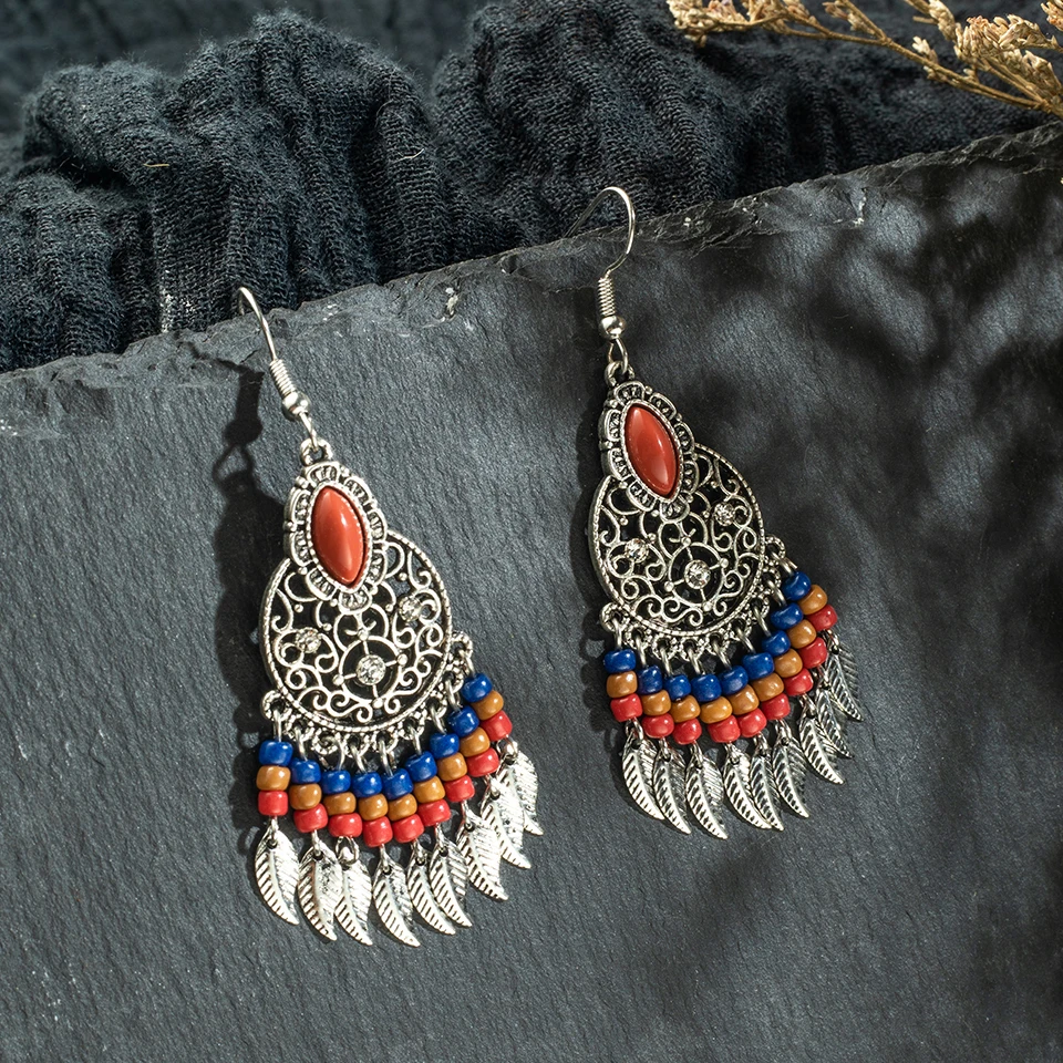 Несколько старинных этнические Boho Висячие серьги-капли в подарок для женщин Женский юбилейный Свадебный вечерние свадебные ювелирные изделия оптом