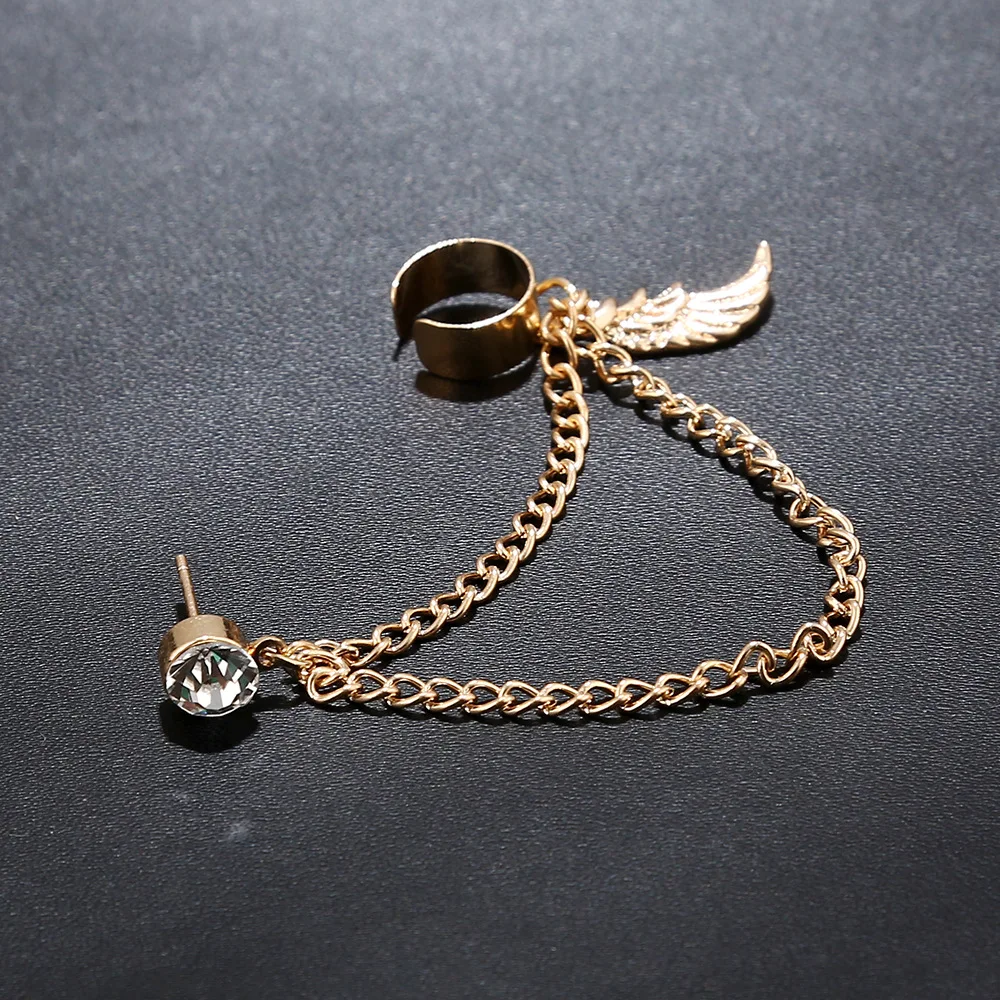 Модные Позолоченные Серебряные серьги-каффы ZLDYOU с кристаллами Индивидуальные