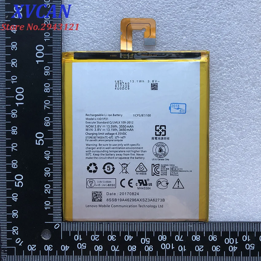Оригинальный литий ионный аккумулятор для Lenovo 3550 мАч L13D1P31 LePad S5000 S5000H Pad A3500 Tablet PC tab