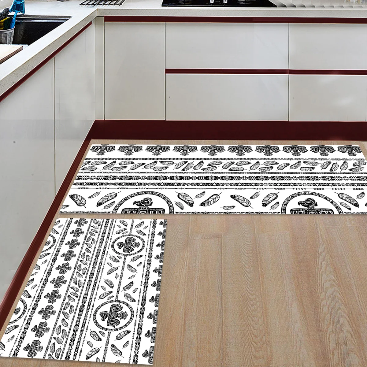 Этнический стиль перо геометрические аксессуары для ванной комнаты Набор грязи