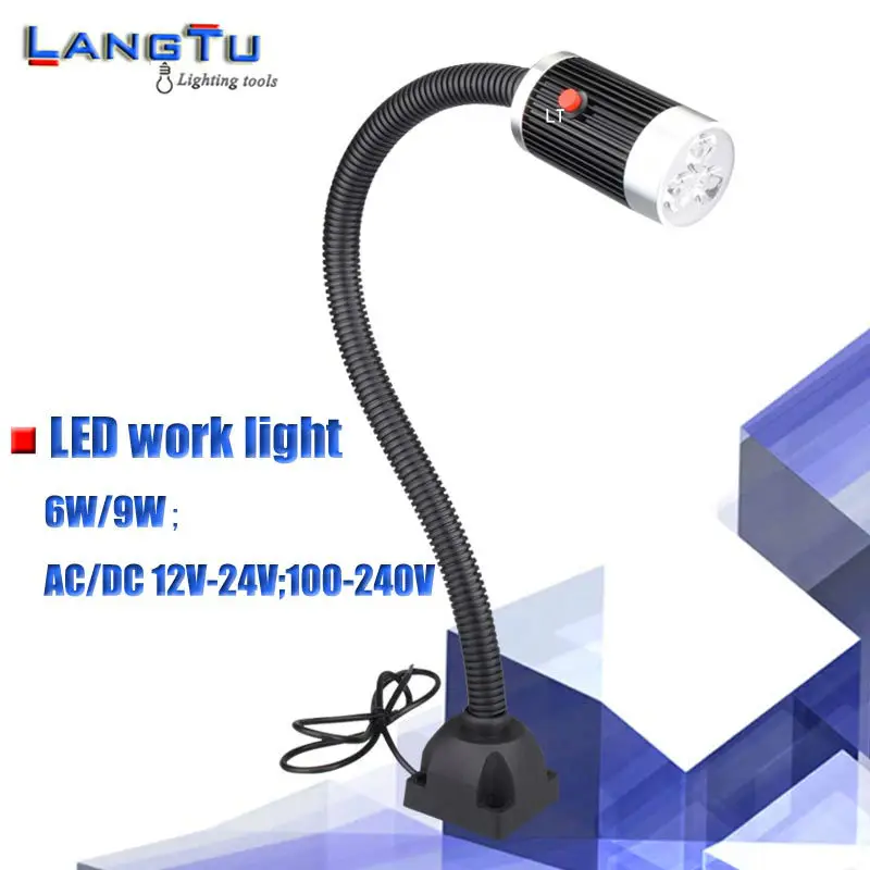 NHM 9W светодиодный рабочий светильник 50 см 80 гусиная шея Дровосек task lamp 12V Volt |