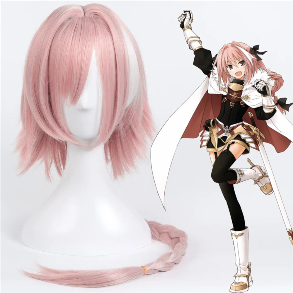 FGO Fate/Grand заказ парик для косплея Astolfo женщин и девушек длиной 60 см прямой плетеный