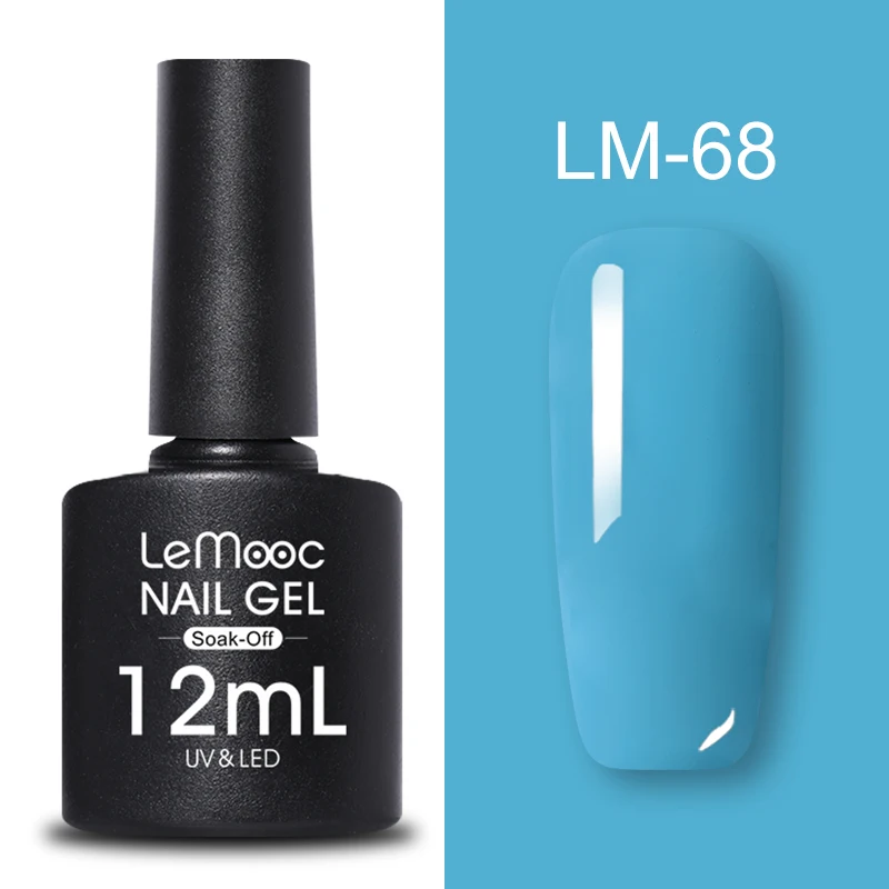 LM-68 LEMOOC, 12 мл, Цветной Гель-лак для ногтей, блестки, блестки, полуперманентный замачиваемый лак, УФ-гель, сделай сам, Гель-лак для ногтей - Цвет: LM-68