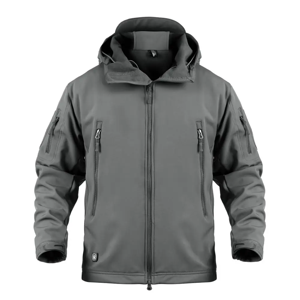 Waterproof Windproof Soft Shell Military Camouflage Jackets Men Hooded Winter Warm SoftShell Tactical Fleece Flight Jacket Men