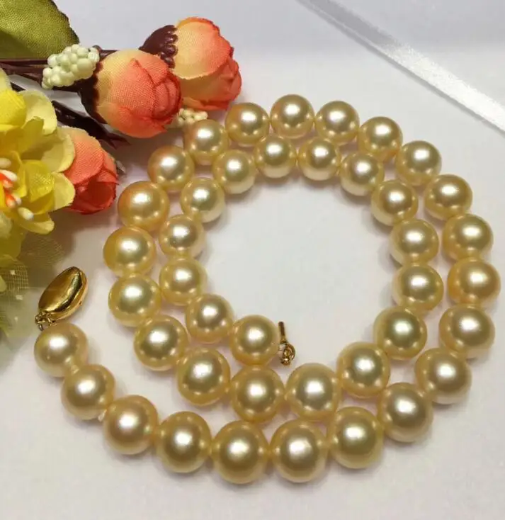 Бесплатная доставка Благородные Ювелирные изделия 10-11 мм ожерелье из