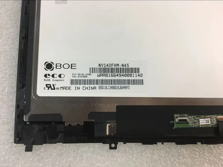 ЖК экран в сборе для Lenovo ThinkPad Yoga 460 с платой сенсорного управления 01AW135 NV140FHM N45