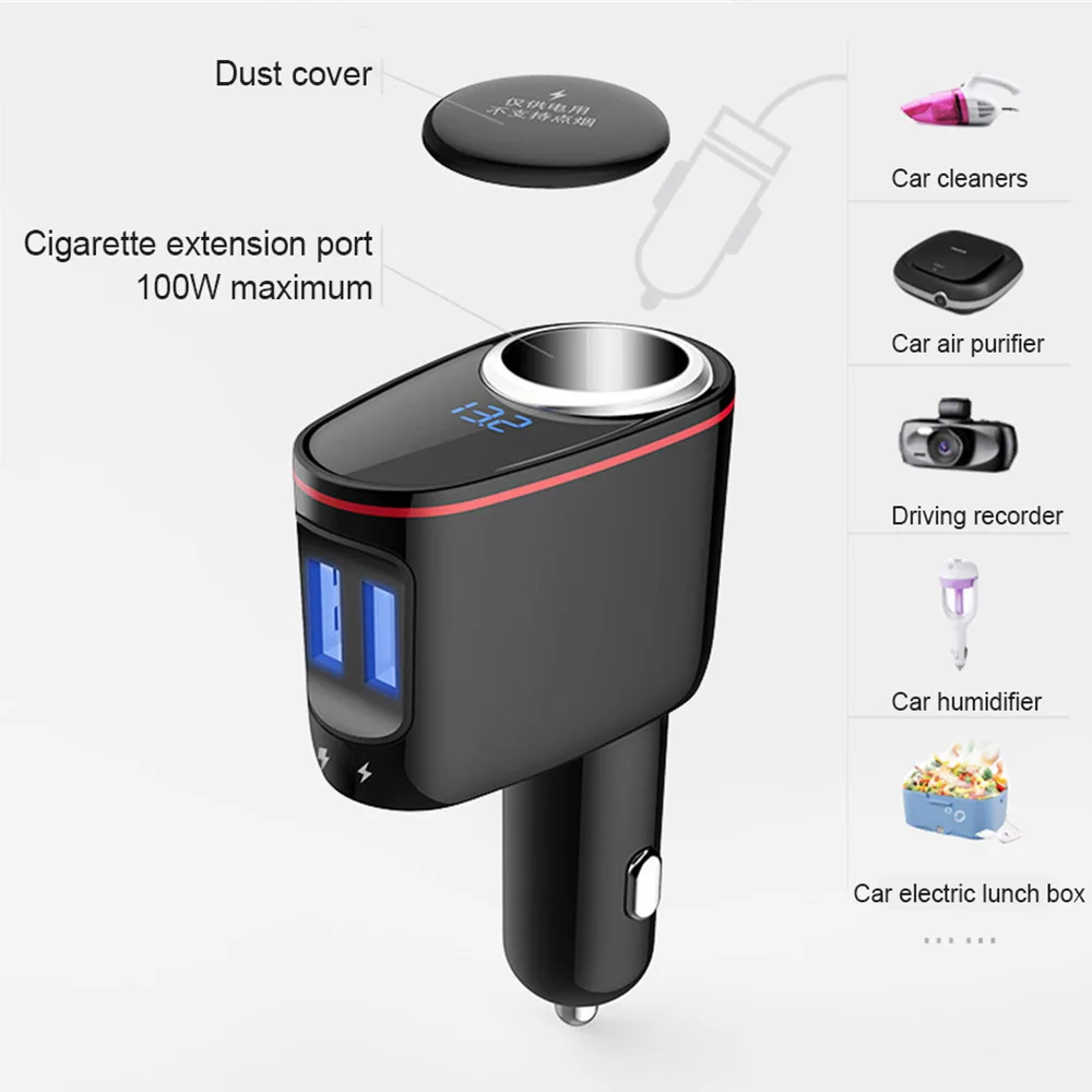 Dual USB светодиодный дисплей автомобиля Зарядное устройство Быстрая Зарядка