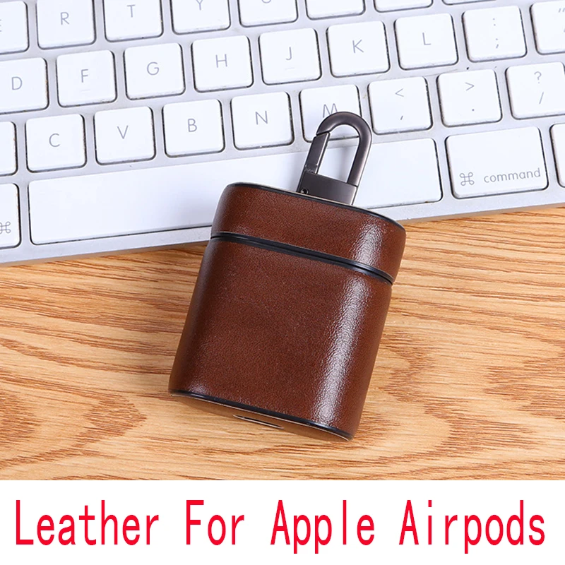 Чехол для Airpods кожаный защитный чехол Air Pods с крючками аксессуары Apple Airpod Coque Eirpods