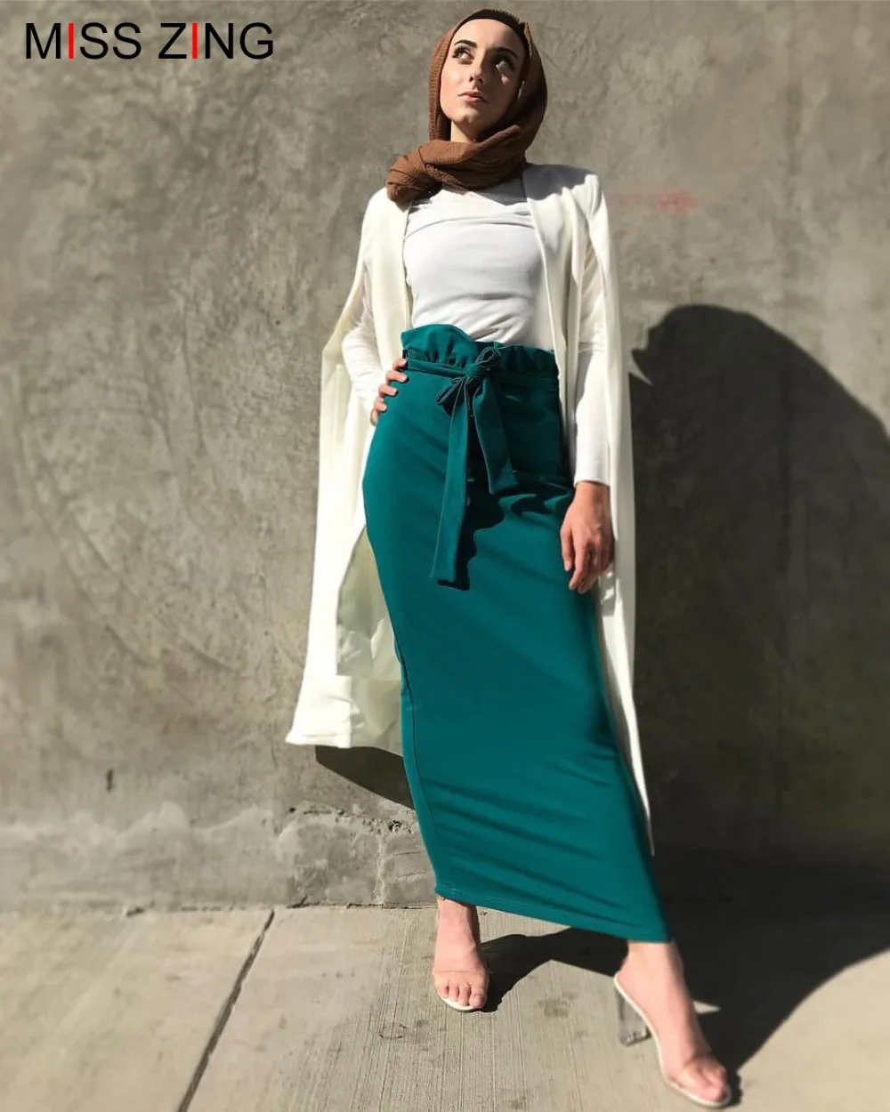 Zing fashion/Женская юбка-комбинезон с поясом, комбинезоны, элегантные комбинезоны для отдыха, мусульманские Брюки, вечерние, до щиколотки, Исламская одежда