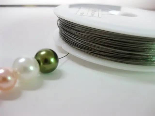 

100M Silver Beading Cord Wire Thread String Tiger Tail 0.45mm