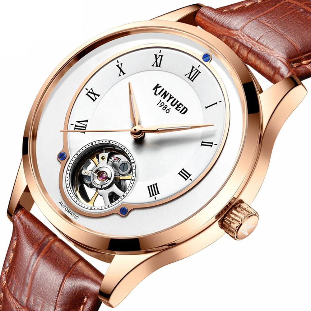 Мужские автоматические механические часы Tourbillon роскошные Брендовые мужские