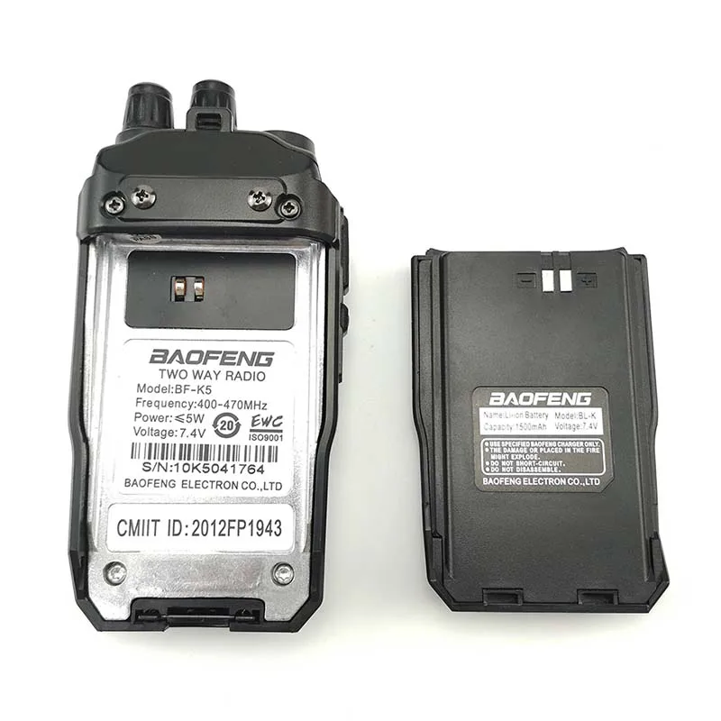 Baofeng BF K5 иди и болтай Walkie Talkie “иди 5 Вт UHF 400 470 МГц Частота FM Портативный радио