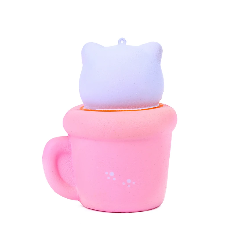 Pop симпатичные чашки Cat Squeeze игрушки куклы розового цвета со смайликами наклейки