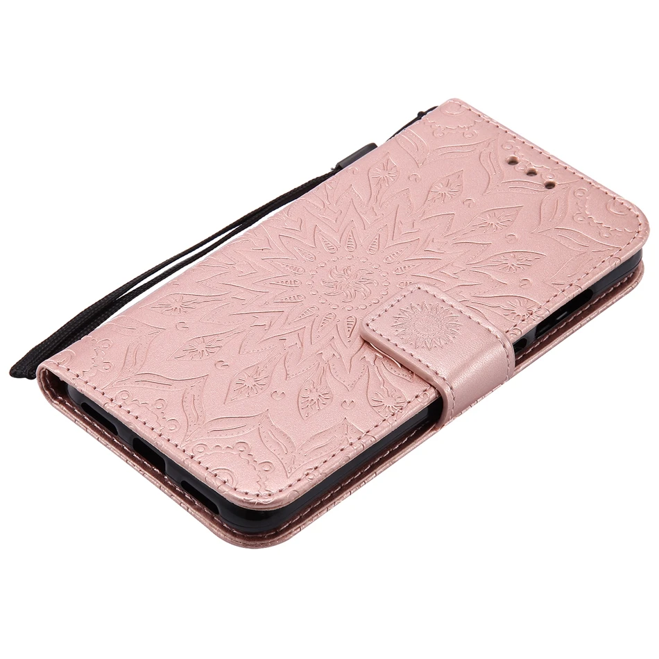 ДЛЯ Ascend P8 lite Coque Роскошный PU кожа тиснение 3D цветок Стенд Флип Мягкий силиконовый