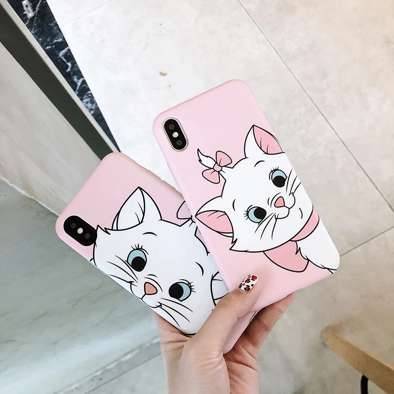 Розовый мультяшный чехол "Коты-аристократы" Мари, кошки, чехол для iphone XS MAX XR X 6 6s 8 plus 7 7PLUS 8Plus X Чехол capas