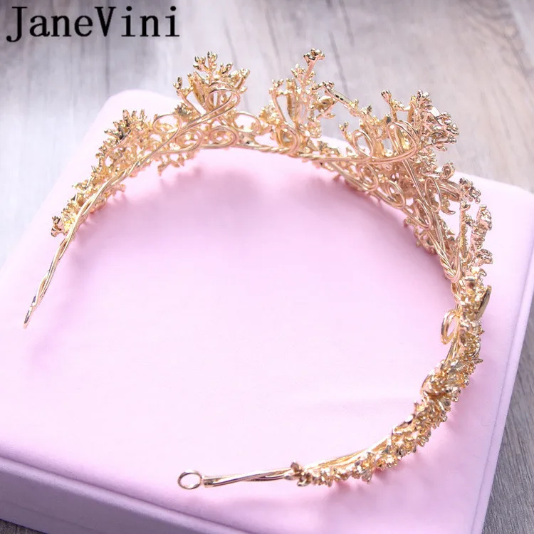 JaneVini 2019 дизайнерские золотые свадебные тиары в стиле барокко корона принцессы