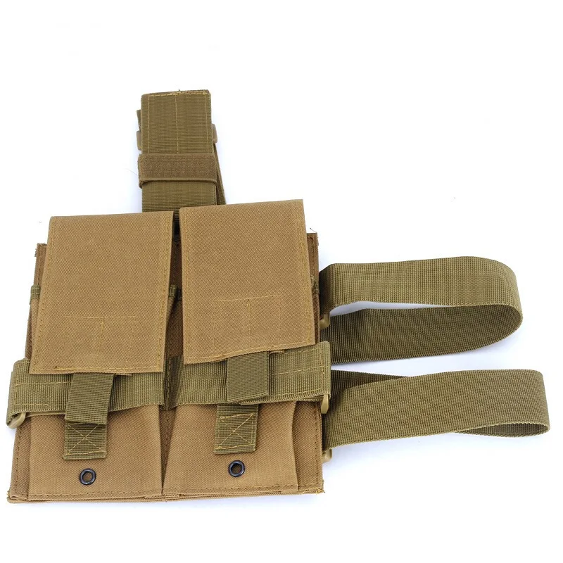 Abay Molle страйкбол тактические падения ноги двойной M4 5,56 подсумок Военная армейская Пейнтбольная Охота АК AR пистолет маг держатель - Цвет: DE