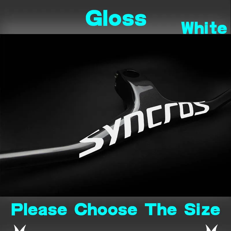 Black White Gloss Syn Custom Champion MTB велосипедный стояк-17 градусов однообразный Интегрированный руль со стволом 3 к черный матовый углеродный MTB руль - Цвет: Black White Gloss