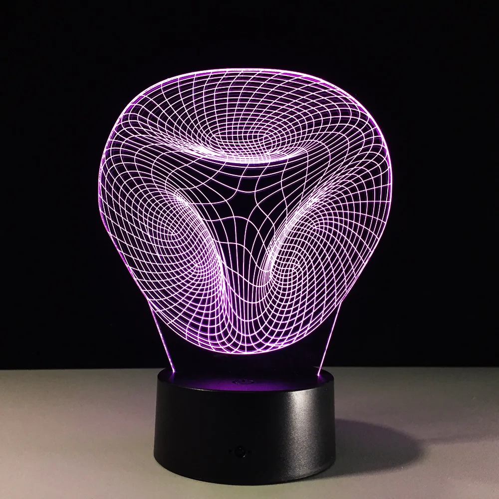 

Abstract LED 3D Lamp 7 Colors Remote Touch Night Light Children Bedroom Decoration Bluetooth Speaker Lampe
