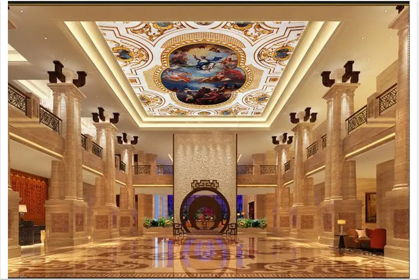 3d фото обои потолочные фрески с изображением Иисуса и восстановления роскошные