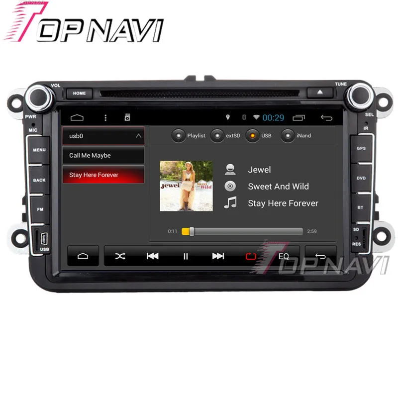Автомобильный мультимедийный проигрыватель TOPNAVI 8 дюймов 1024*600 четырехъядерный