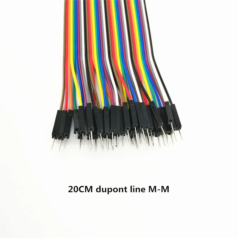 40 шт. 20 см кабель Dupont line male to M-M 1 P-1 P расстояние 2 54 мм для DIY макетной платы arduino |