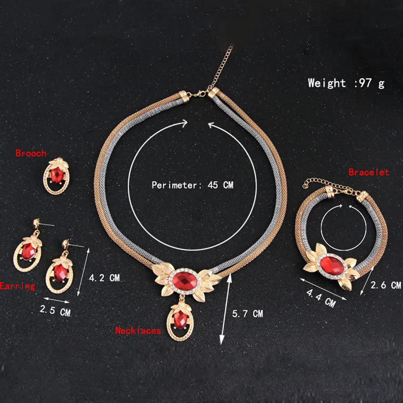 Новые Модные Ювелирные наборы в стиле ретро ожерелье с кристаллами