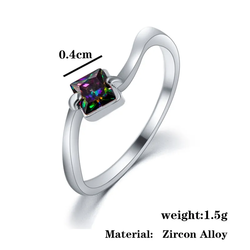 Bridal Fashion Jewelry Party Dress Accessories Women Anniversary Gifts Exquisite Zircon Ring Curve Shape Wedding Rings | Украшения и