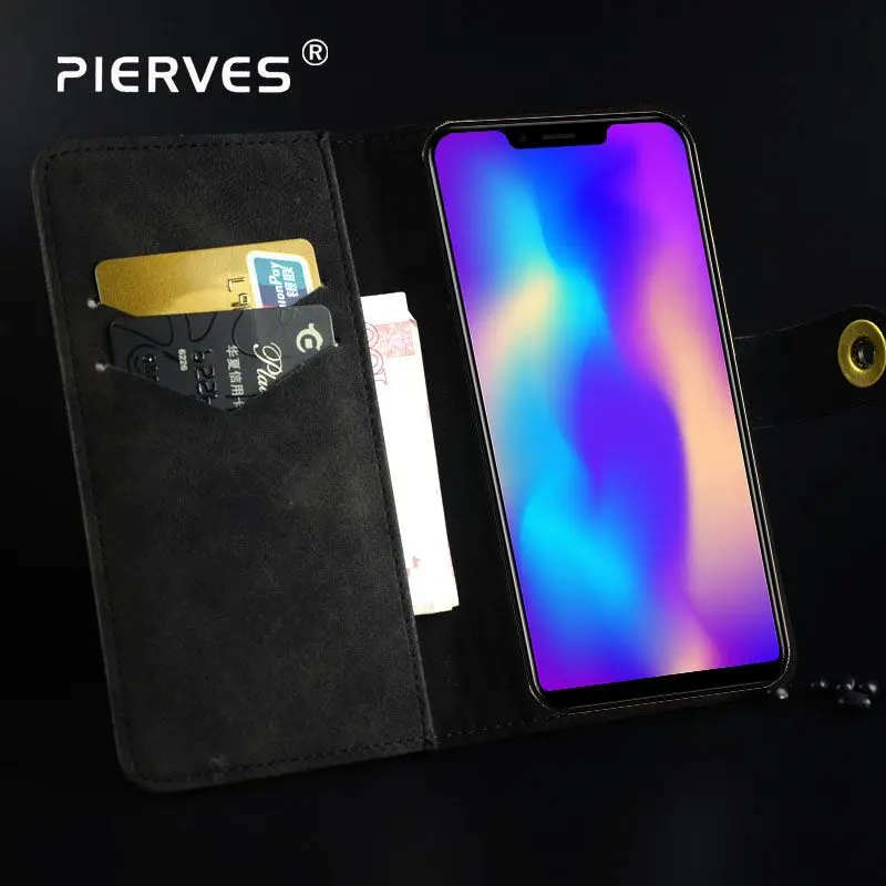 Pierves Марка Ретро искусственная кожа бумажник чехол держателей карт случаях