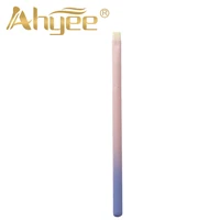 pink blue gradient flat eyebrow brush wood handle synthetic hair brow face brush make up brush