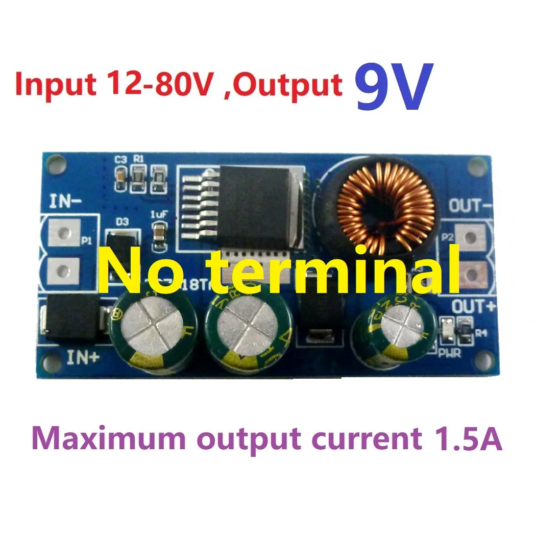 Out 9V No terminal 2.1A высоковольтный преобразователь для электровелосипеда DC-DC понижающий Регулятор модуль 80 в 72 в 64 в 60 в 48 в 36 В 24 В до 15 в 12 В 9 в 6 в 5 в 3,3 В - Цвет: Out 9V No terminal