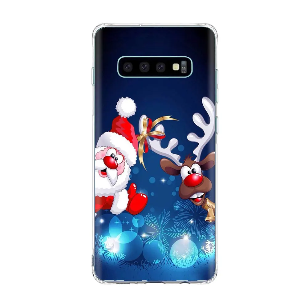 Год Рождество Санта Клаус снеговика и оленя чехол для телефона для samsung S10 S8 S9 плюс A50 A70 A30 S7 M20 S6 A9 ТПУ силиконовый чехол - Цвет: TPU D1454