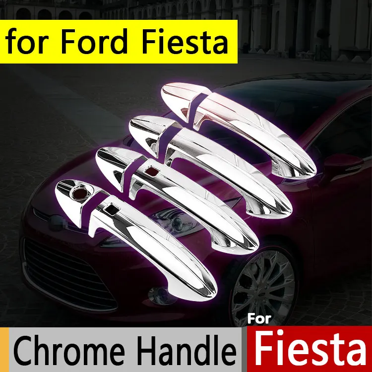 Хромированная накладка на дверную ручку для Ford Fiesta New набор из 4 шт. аксессуаров 2008