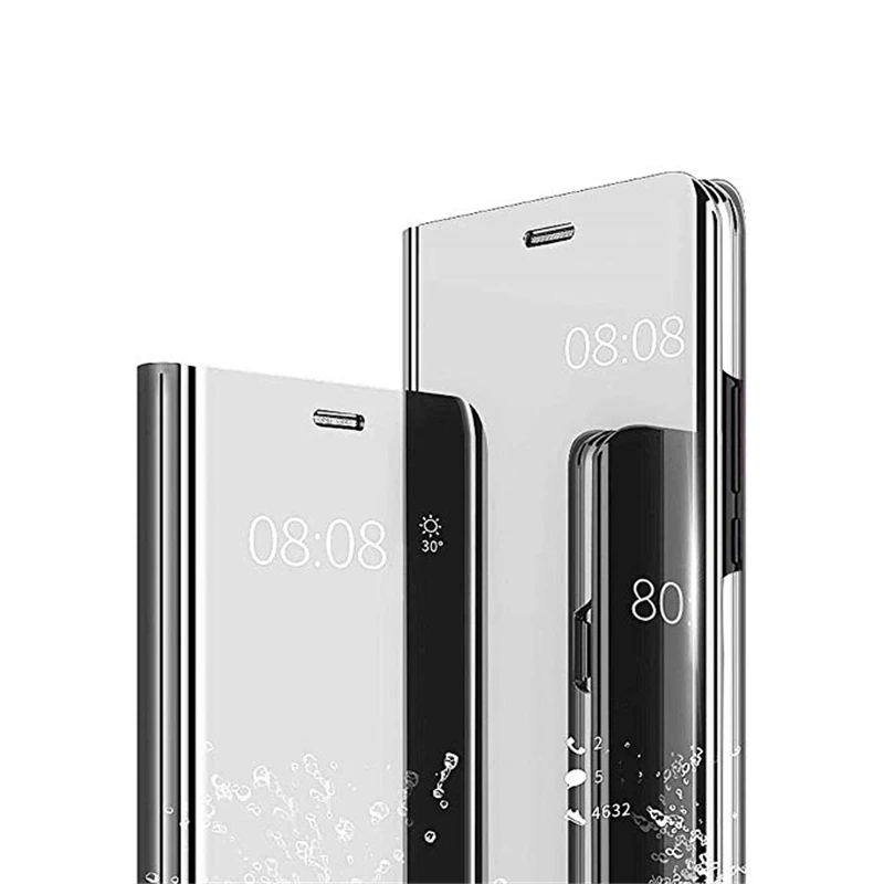 Серебристый Прозрачный зеркальный умный чехол-подставка для samsung Galaxy S9 S8 Plus кожаный чехол для телефона s для samsung S6 S7 Edge Note 8 9 откидная крышка - Цвет: Серебристый