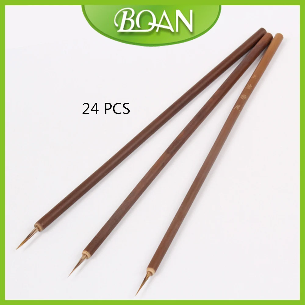 

24 Pcs1# Weasel Painting Brush Bamboo Drawing Brush Nail Art Finger Painting Brushes