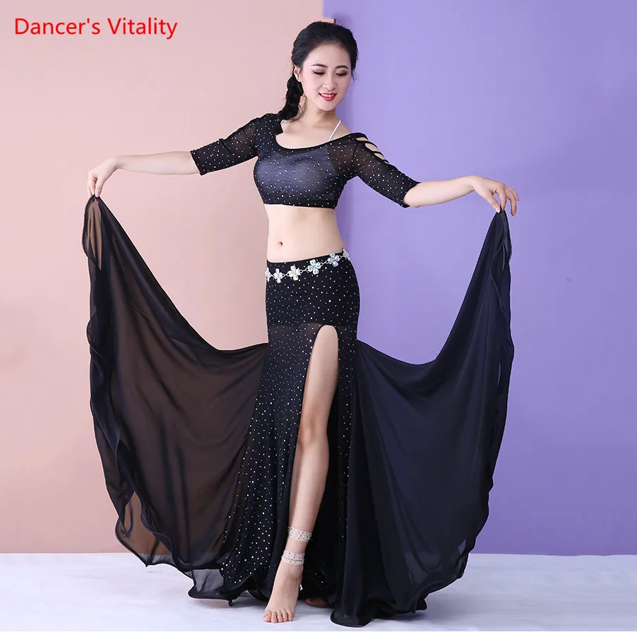 Костюм Bellydance 2 шт. топ и юбка (с трусами) набор костюма для танца живота длинная