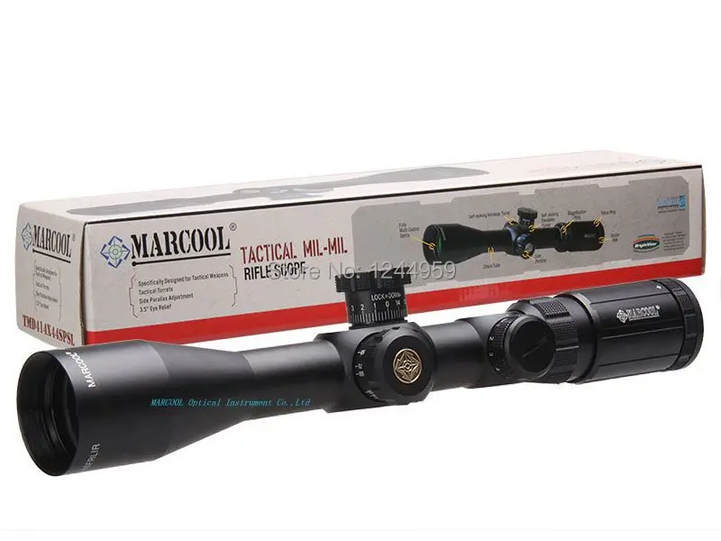 MARCOOL New TMD 4 14X44 SP IR FFP R & G Illuminated Rifle Scope for Airsoft Hunting w/ Army Sniping Weapon Crosshair on Target|rifle scopes