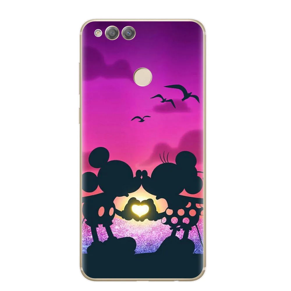 Mickey Minnie Phone Case For Huawei Honor 7x Silicone Transparent Cover 7 x 5.93 inch Fundas |