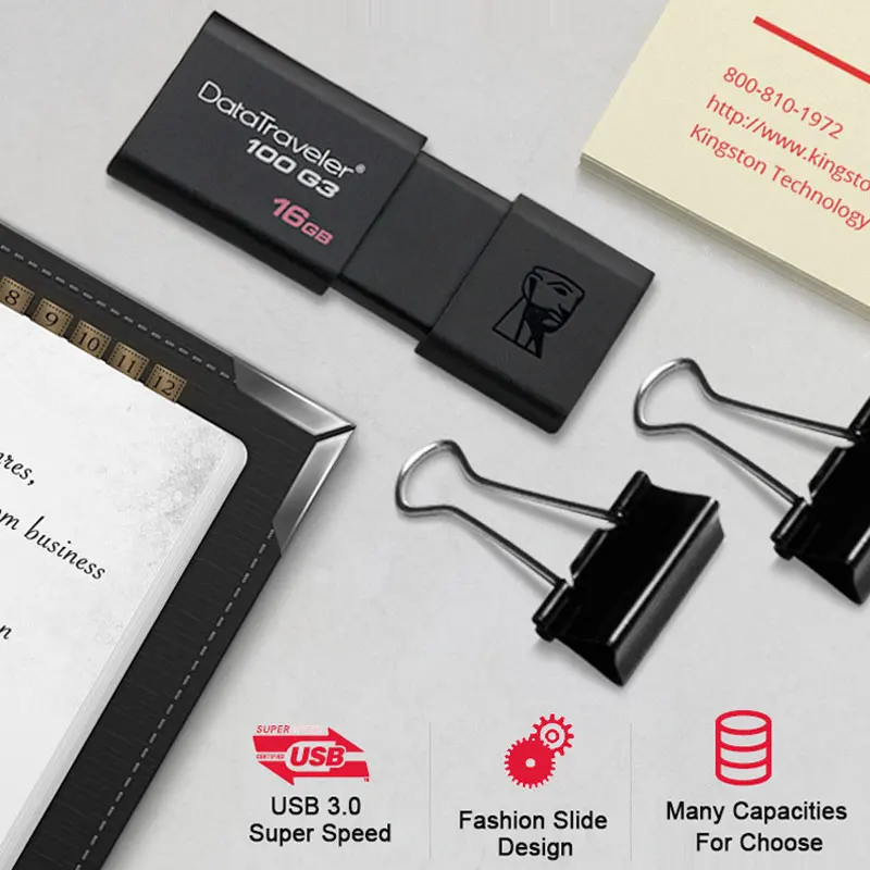 Kingston USB 3 0 флеш накопитель 16 ГБ 32 64 128 Mental Pendrive Stick Ring Memoria DT100G3|USB флэш-накопители| |