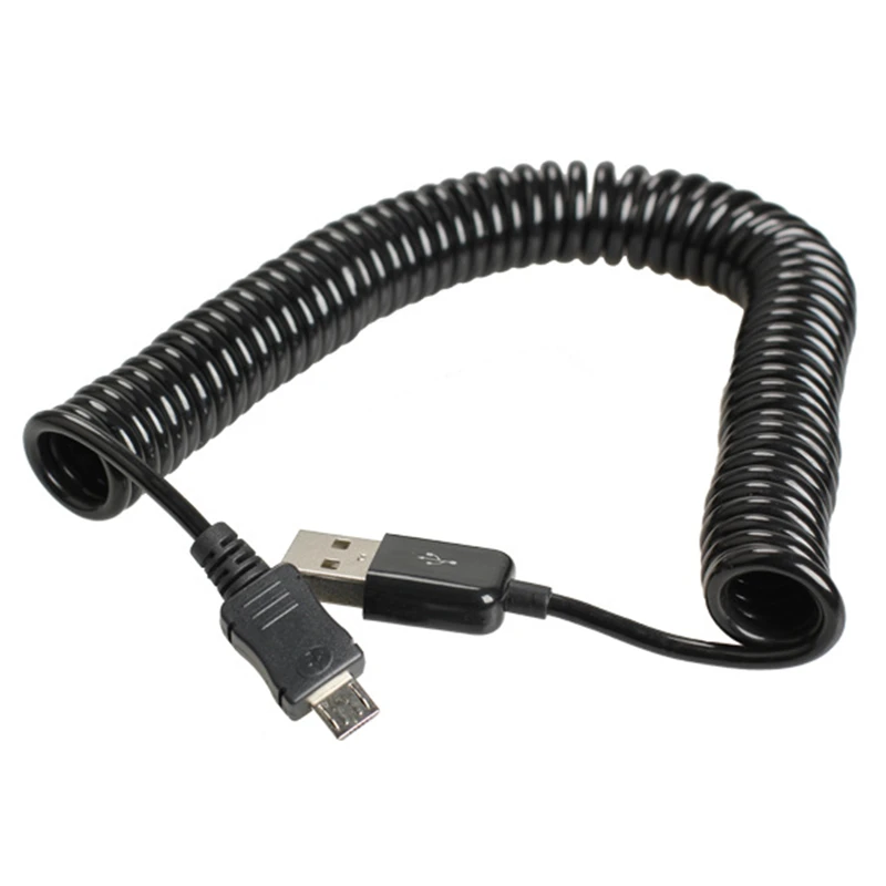 Спиральный кабель USB 2 0 A папа к Micro 5Pin адаптер пружинный M/M для синхронизации