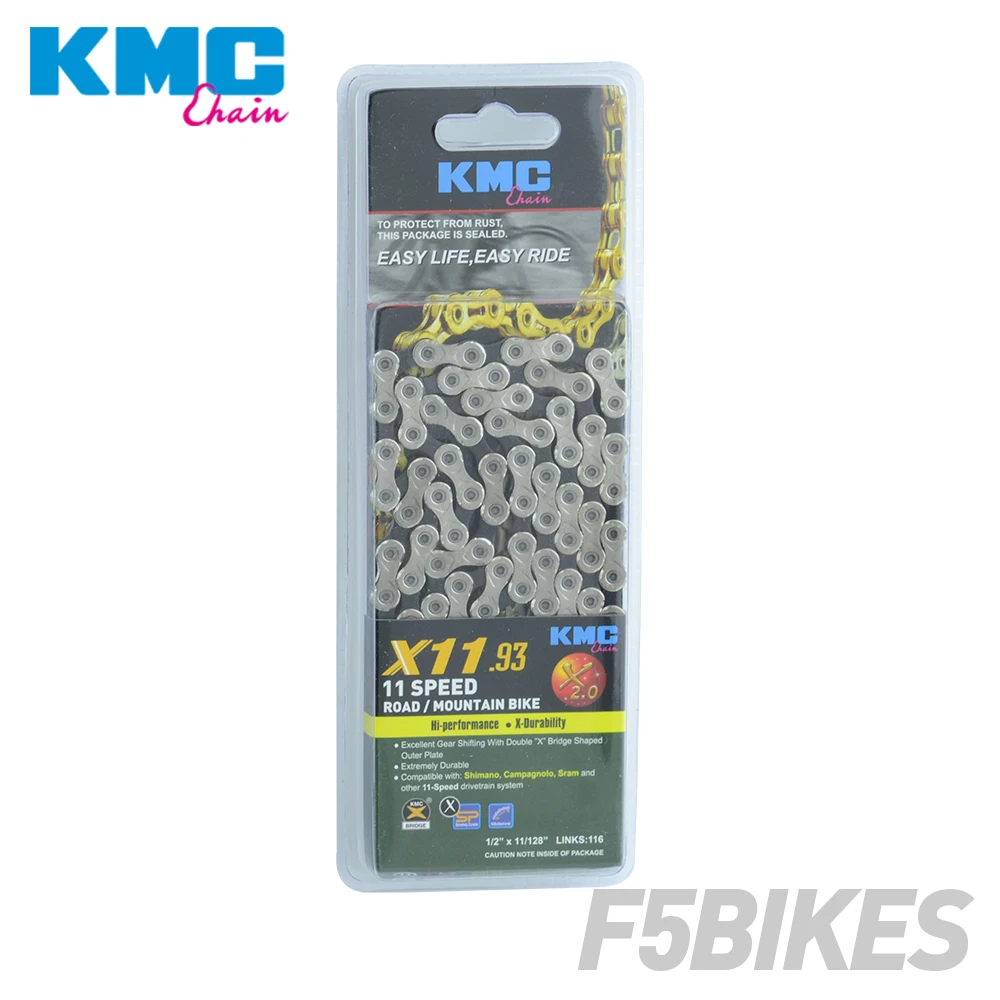 Велосипедная цепь KMC X8 X9 X9sl X10 X10sl X11SL Z99 9S 10S 11 S Gold для MTB/дорожного велосипеда fo