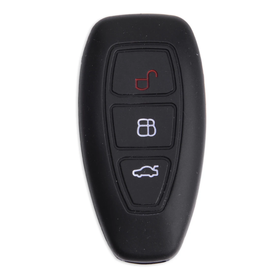 Black DWCX автомобильный силиконовый 3 кнопки ключ чехол брелок подходит для Ford Fiesta Focus Mondeo Kuga Escape C-Max/Grand C-Max Ecosport C-Max - Название цвета: Black