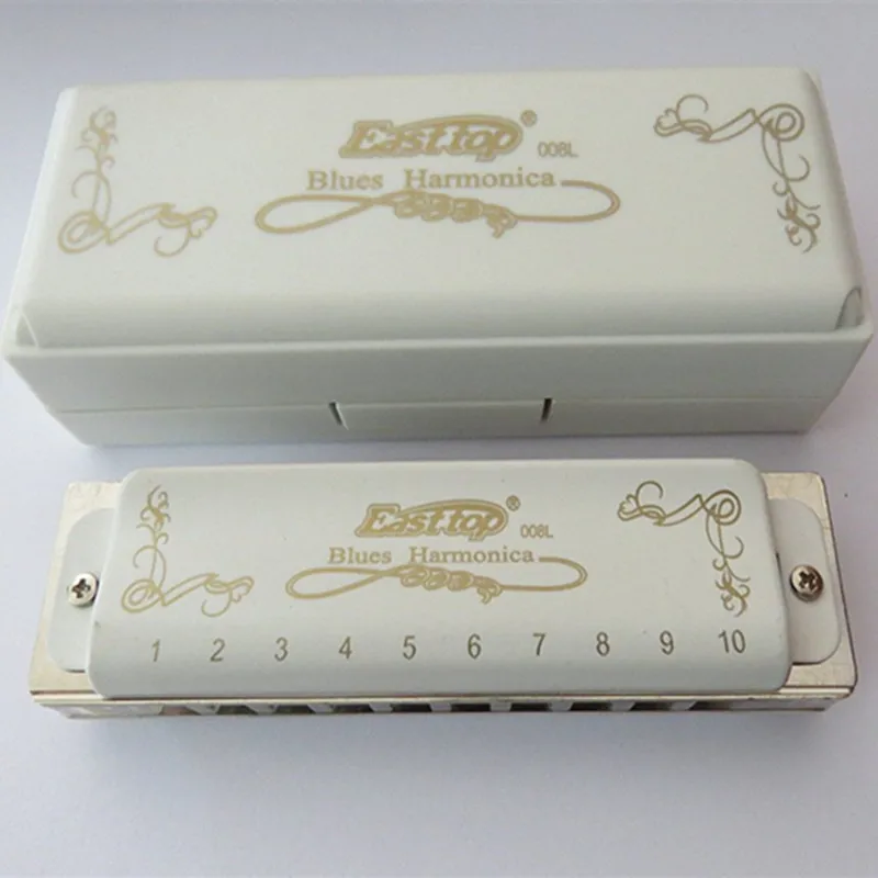 Easttop 10 отверстий профессиональная гармоника Diatonic Bluetooth Harp ключ A/B/C/D/E/F/G T008L белый