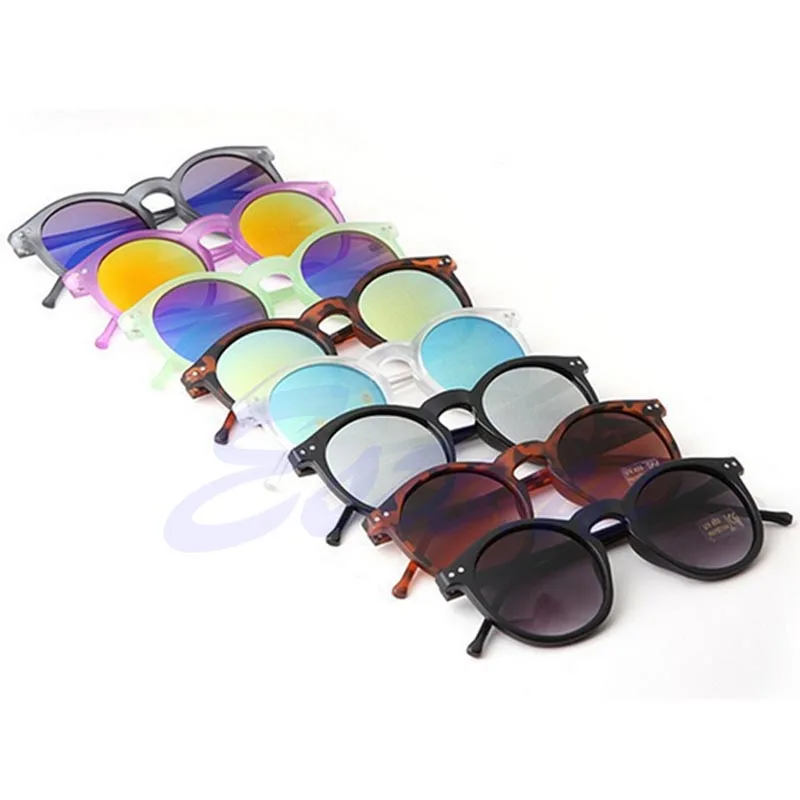 Женские и мужские круглые зеркальные очки в металлической оправе стиле