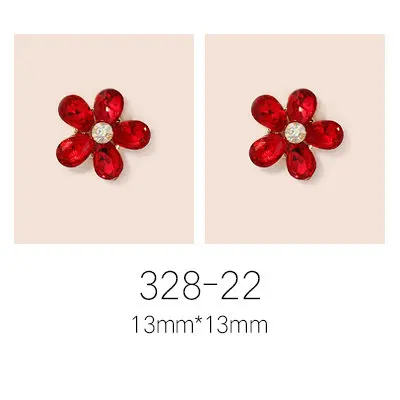 328-22 10pcs/lot super big luxury metal Nail art jewelry drop tears Rhinestone flower nails parts decorations Manicure Nail Accessories - Цвет: 328-22