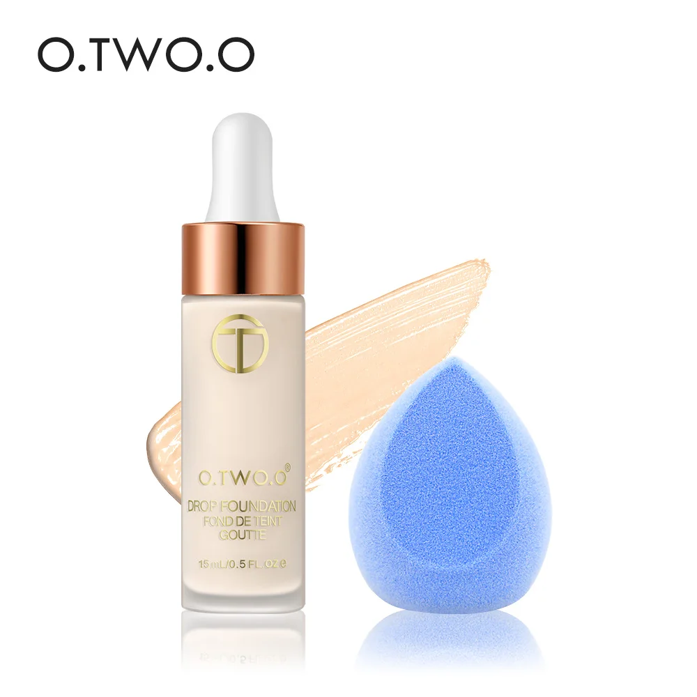 O.TWO Foundation Makeup With Sponge Puff Long Lasting Face Set Matte Liquid Concealer Blender |
