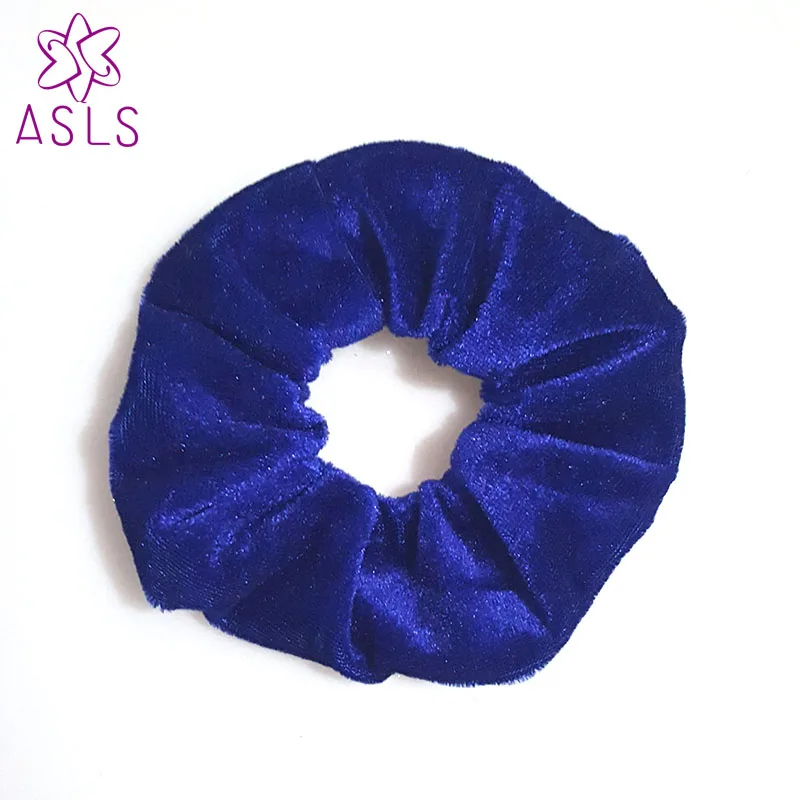 Royal blue Новая мода роскошный мягкий на ощупь бархат волос резинка для волос для хвоста Donut сцепление петля держатель эластичная повязка на голову для женщин - Цвет: Royal blue