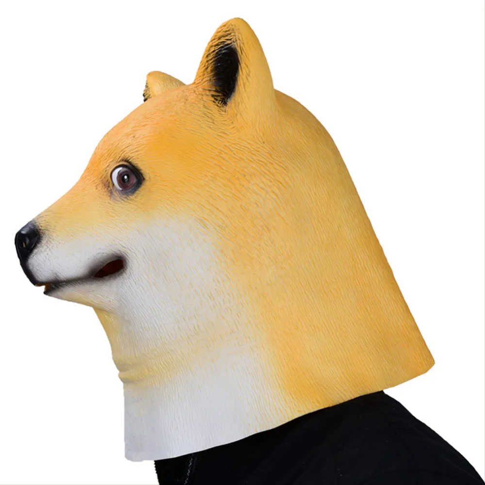 Японская Полнолицевая маска Akita для косплея милая латексная Хэллоуина с собакой