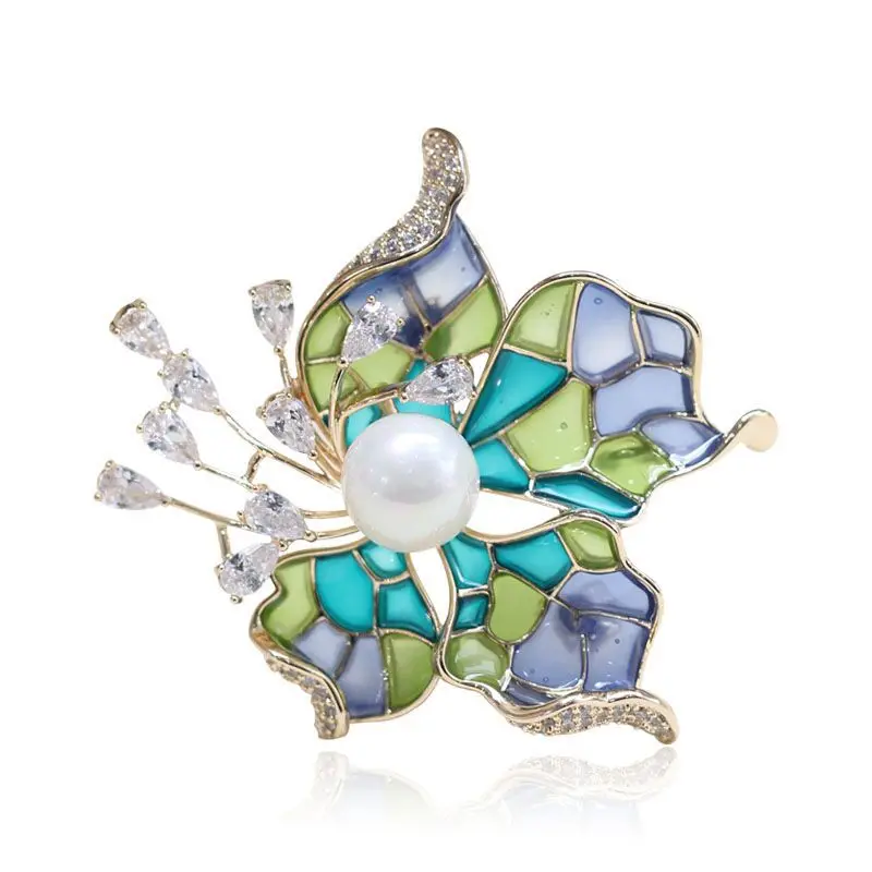 Новая Ретро пластиковая разноцветная жасминовая брошь темпераментная